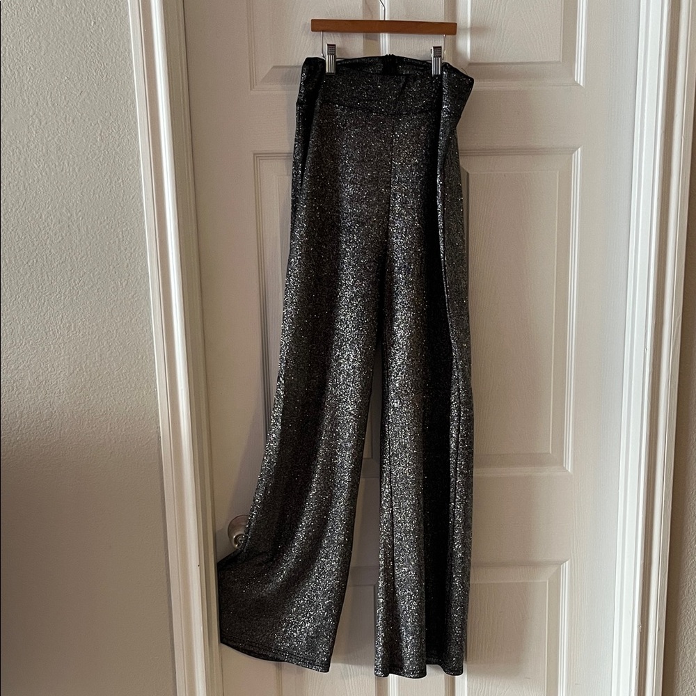 Sparkling Black Wide Leg Pants